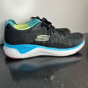 Skechers Black and Blue Lite-Weight Athletic Shoes
